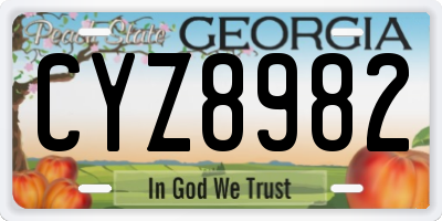 GA license plate CYZ8982