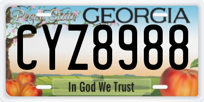 GA license plate CYZ8988