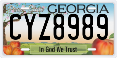 GA license plate CYZ8989