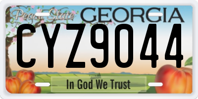 GA license plate CYZ9044