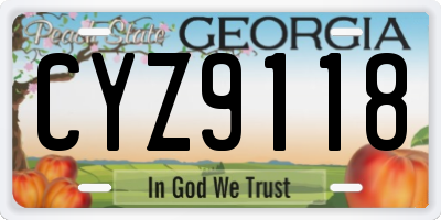 GA license plate CYZ9118