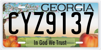 GA license plate CYZ9137