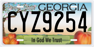 GA license plate CYZ9254