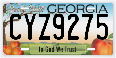 GA license plate CYZ9275