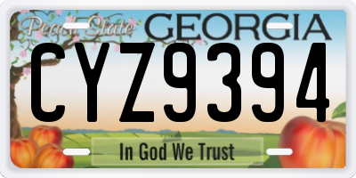 GA license plate CYZ9394