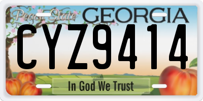 GA license plate CYZ9414