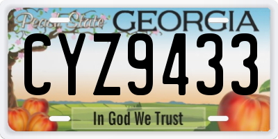 GA license plate CYZ9433