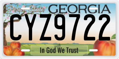GA license plate CYZ9722