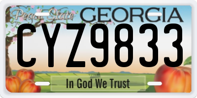 GA license plate CYZ9833