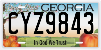 GA license plate CYZ9843