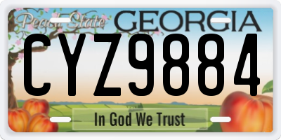 GA license plate CYZ9884
