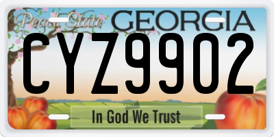GA license plate CYZ9902