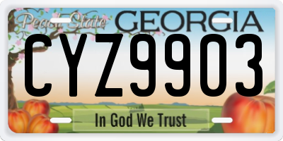 GA license plate CYZ9903