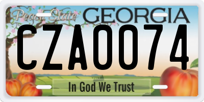 GA license plate CZA0074