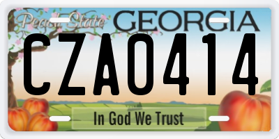 GA license plate CZA0414