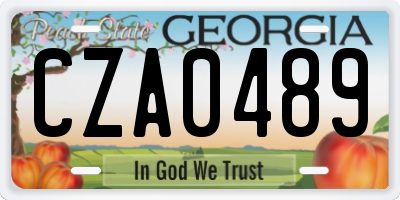 GA license plate CZA0489