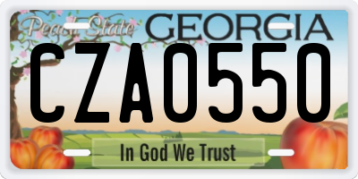 GA license plate CZA0550