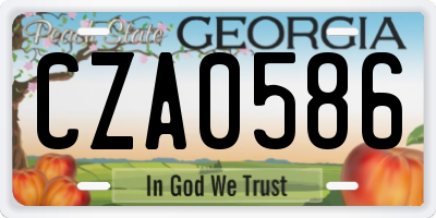 GA license plate CZA0586