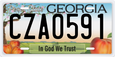 GA license plate CZA0591