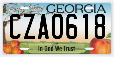 GA license plate CZA0618