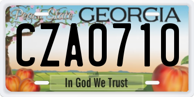 GA license plate CZA0710