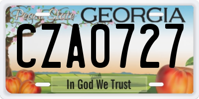 GA license plate CZA0727