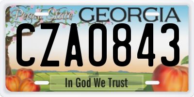 GA license plate CZA0843
