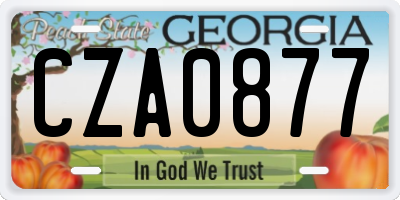 GA license plate CZA0877