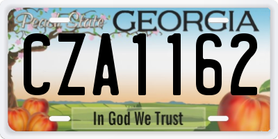 GA license plate CZA1162