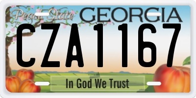 GA license plate CZA1167