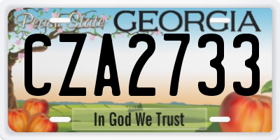 GA license plate CZA2733