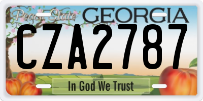 GA license plate CZA2787