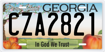 GA license plate CZA2821