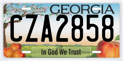 GA license plate CZA2858
