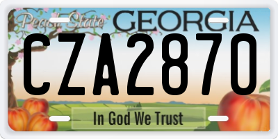 GA license plate CZA2870
