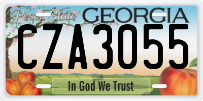 GA license plate CZA3055