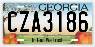 GA license plate CZA3186