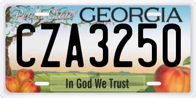 GA license plate CZA3250