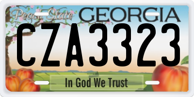 GA license plate CZA3323