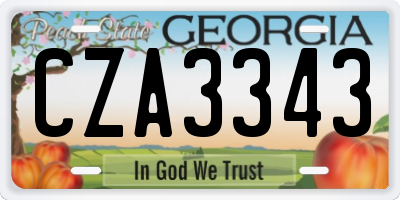 GA license plate CZA3343