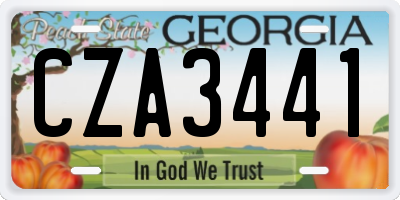 GA license plate CZA3441