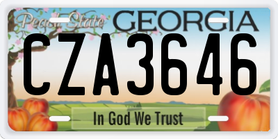 GA license plate CZA3646