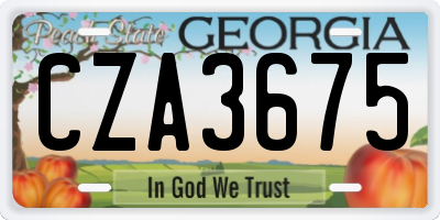 GA license plate CZA3675