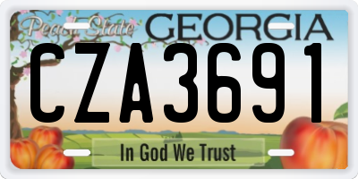 GA license plate CZA3691