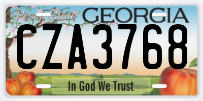 GA license plate CZA3768