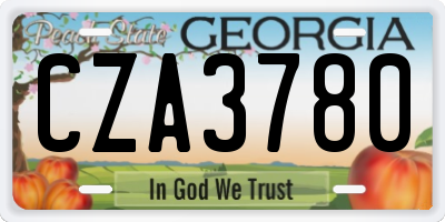 GA license plate CZA3780