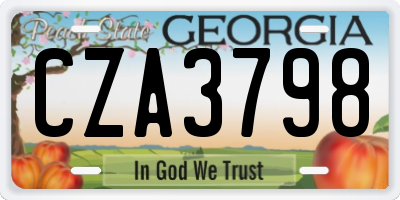 GA license plate CZA3798