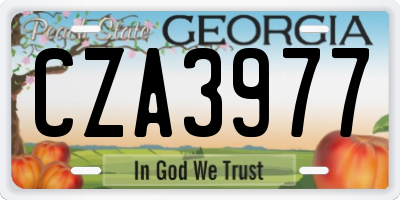GA license plate CZA3977