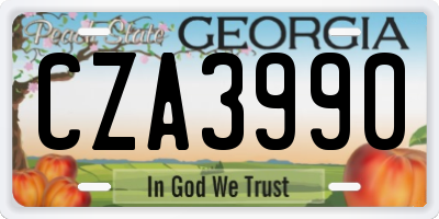 GA license plate CZA3990