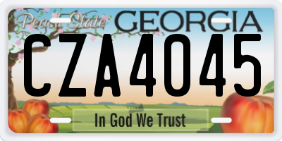 GA license plate CZA4045